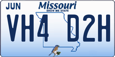MO license plate VH4D2H
