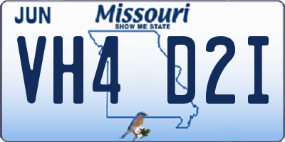 MO license plate VH4D2I