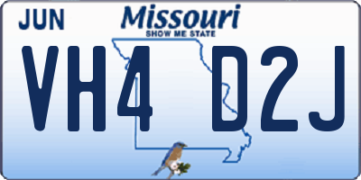 MO license plate VH4D2J