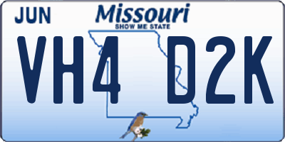 MO license plate VH4D2K