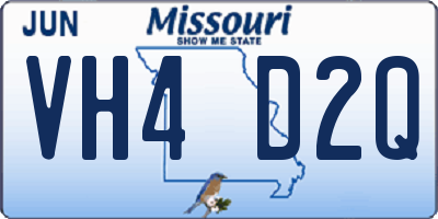 MO license plate VH4D2Q