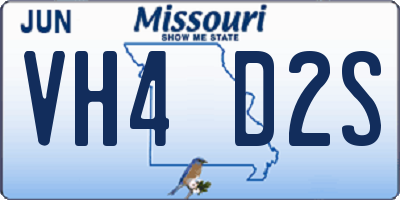 MO license plate VH4D2S