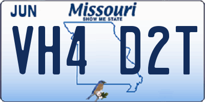 MO license plate VH4D2T