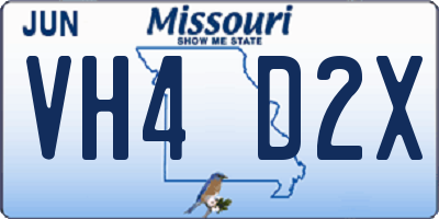 MO license plate VH4D2X