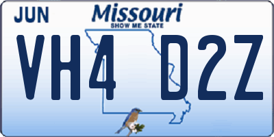 MO license plate VH4D2Z