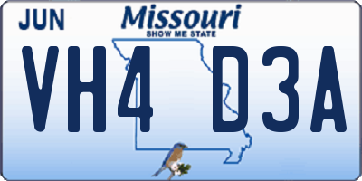 MO license plate VH4D3A