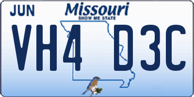 MO license plate VH4D3C