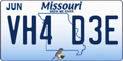 MO license plate VH4D3E