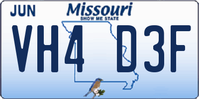 MO license plate VH4D3F