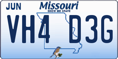 MO license plate VH4D3G
