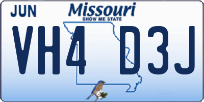 MO license plate VH4D3J