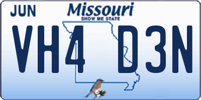 MO license plate VH4D3N