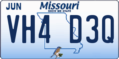 MO license plate VH4D3Q