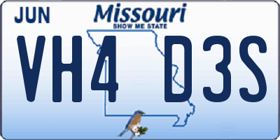 MO license plate VH4D3S