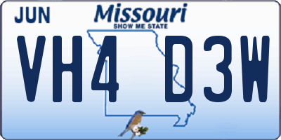 MO license plate VH4D3W