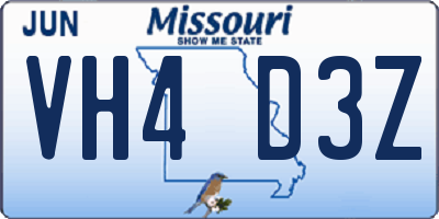 MO license plate VH4D3Z
