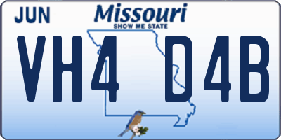 MO license plate VH4D4B