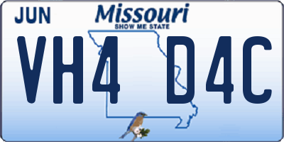 MO license plate VH4D4C