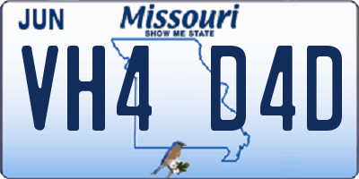 MO license plate VH4D4D
