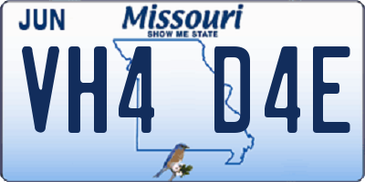 MO license plate VH4D4E