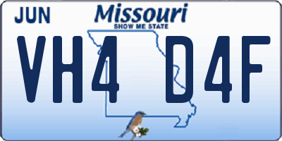 MO license plate VH4D4F
