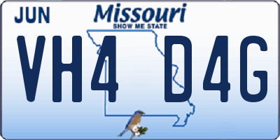 MO license plate VH4D4G