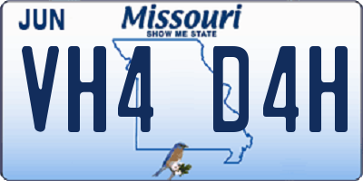 MO license plate VH4D4H