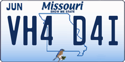 MO license plate VH4D4I