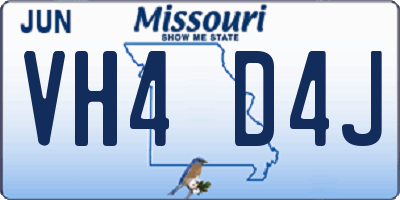 MO license plate VH4D4J