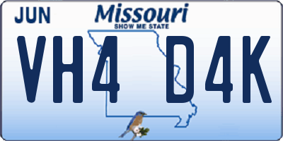 MO license plate VH4D4K