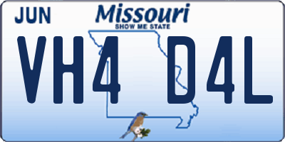 MO license plate VH4D4L