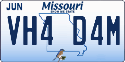 MO license plate VH4D4M
