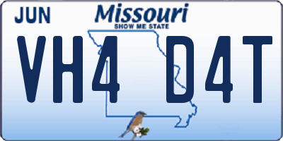 MO license plate VH4D4T