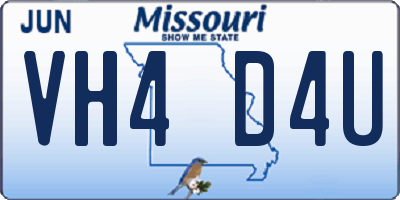 MO license plate VH4D4U