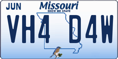 MO license plate VH4D4W