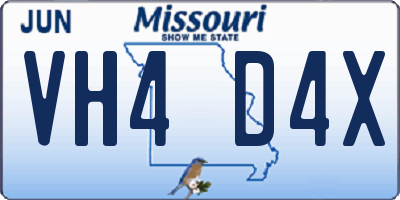 MO license plate VH4D4X