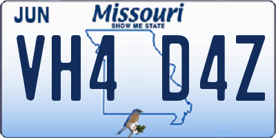 MO license plate VH4D4Z