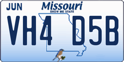 MO license plate VH4D5B
