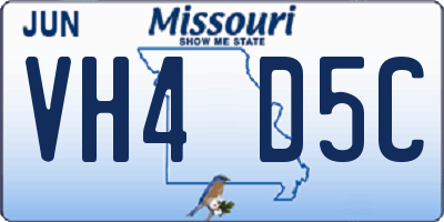 MO license plate VH4D5C