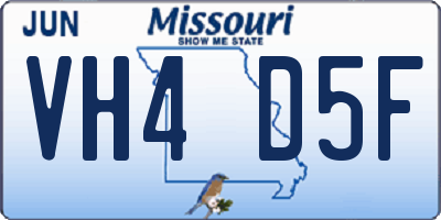 MO license plate VH4D5F