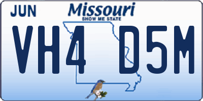 MO license plate VH4D5M