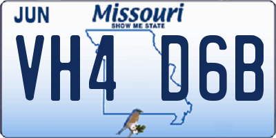 MO license plate VH4D6B