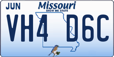 MO license plate VH4D6C