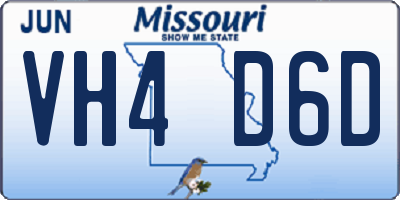 MO license plate VH4D6D