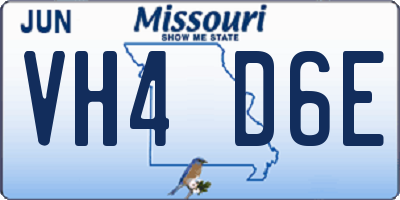 MO license plate VH4D6E