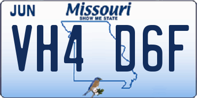 MO license plate VH4D6F