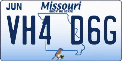MO license plate VH4D6G