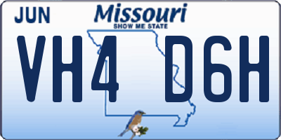 MO license plate VH4D6H