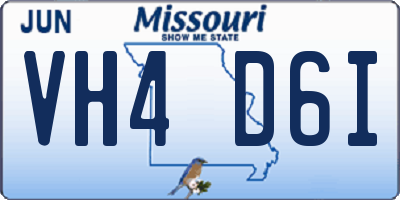 MO license plate VH4D6I