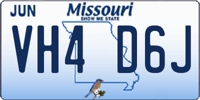 MO license plate VH4D6J